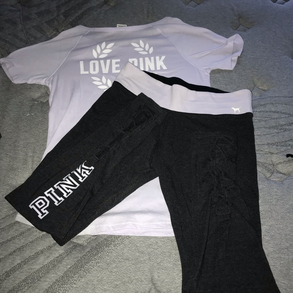 PINK outfit size M top L yoga pants